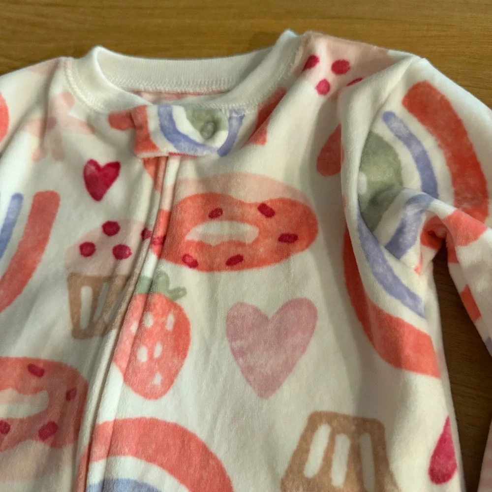 Carters Just One You Toddler Girls 2T Fleece Footed Pajamas Rainbow Sun Set 2pk